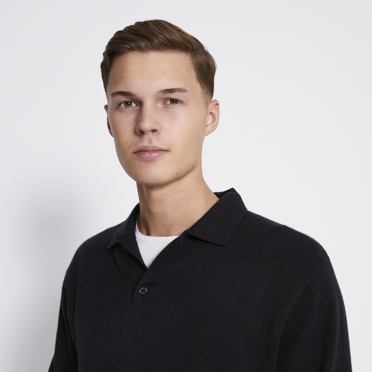 Knitted polo shirt "Ross" Black